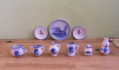 Lot de vaisselle miniature style porcelaine de Limoges - 9 pièces