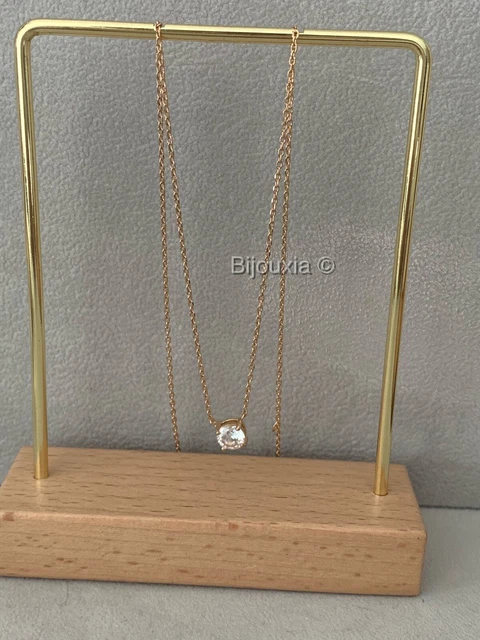 Collier Pampilles En Perles De Cristal Violet Et Plaqué Or 18 Carats - Bijoux Femme Bijouxia