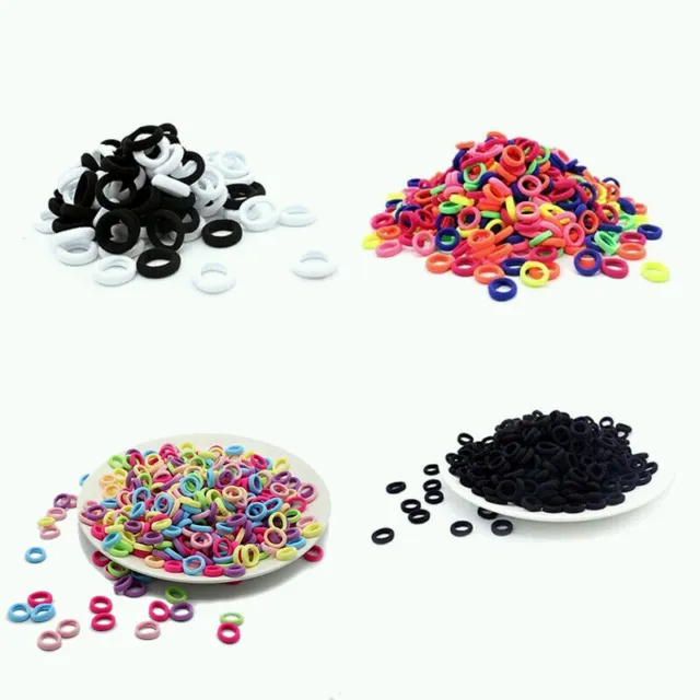 100 Bobbles Of Colours Girls Toddler Kids Elastic Hair Bands Great Assorted Pack