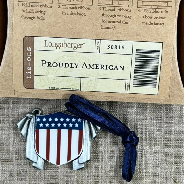 Longaberger Proudly American Basket Tie On - New