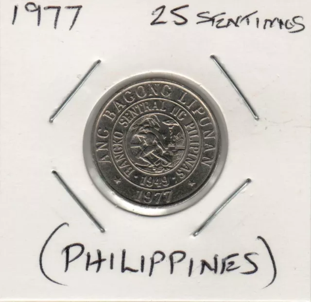 1977 Philipines, 25 Sentimos, circulated condition.