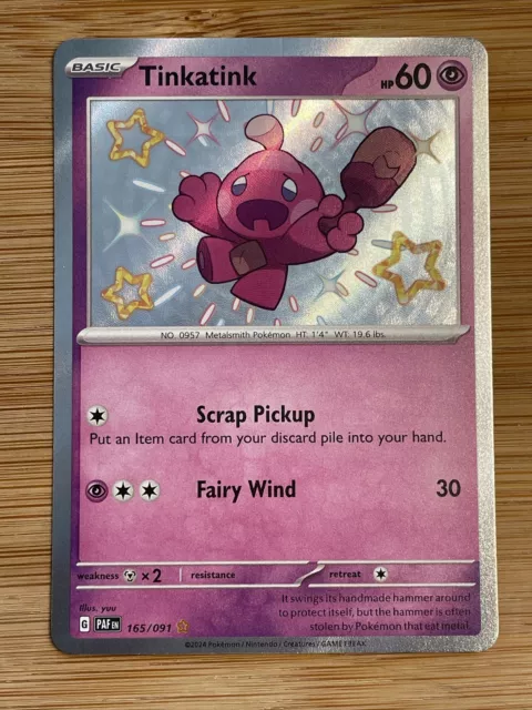 Tinkatink 165/091 Holo Shiny Rare Scarlet & Violet: Paldean Fates Pokémon TCG