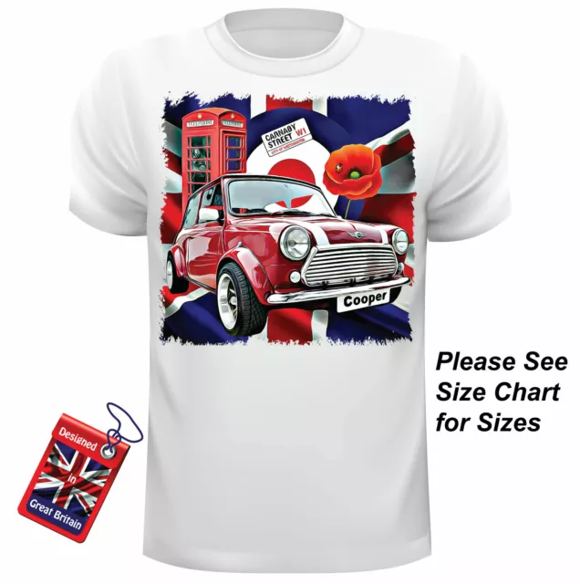 Car Art Design Classic Mini Cooper T Shirt Can Be Personalised Unofficial