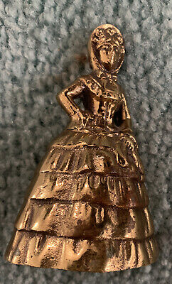Vintage Brass Lady Bell With Feet Clanger