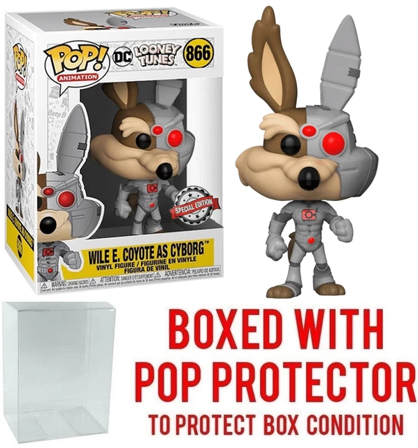 Funko POP! DC x Looney Tunes Wile E. Coyote As Cyborg #866 SE Figure w/ Case