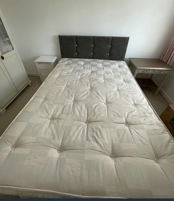 DOUBLE BED, MATTRESS and Headboard plus free Bedside Chest Of Drawers £