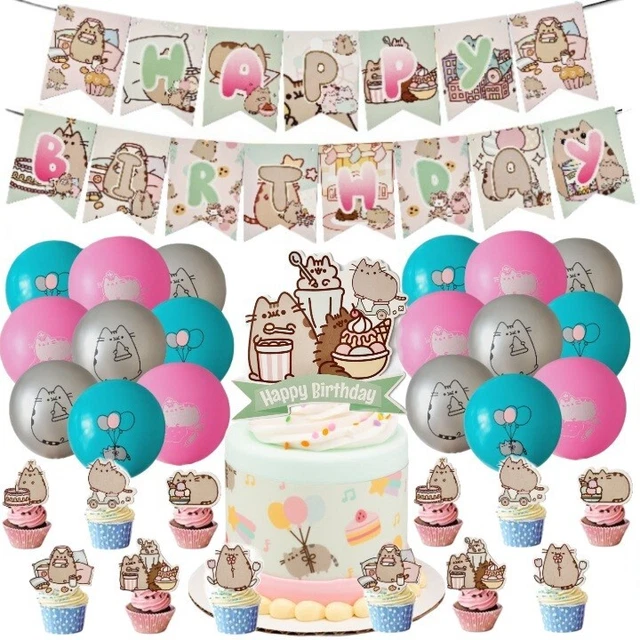 PUSHEEN CAT BIRTHDAY Party Banner Balloons Cake Topper Decoration