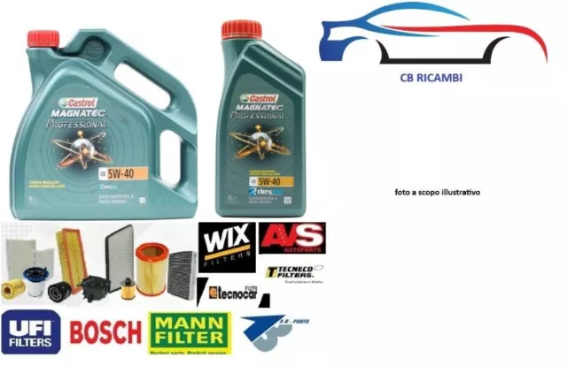 KIT TAGLIANDO 5 LT OLIO CASTROL 5W40+4 FILTRI SUZUKI GRAND VITARA II 1.9 DDiS