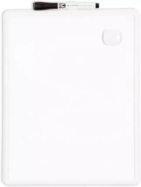 U Brands Contempo Magnetic Dry Erase Board, 11 X 14 Inches, White Frame