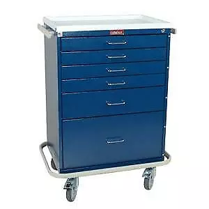 Harloff 6450 Tall 6 Drawer Anesthesia Cart with Key Lock