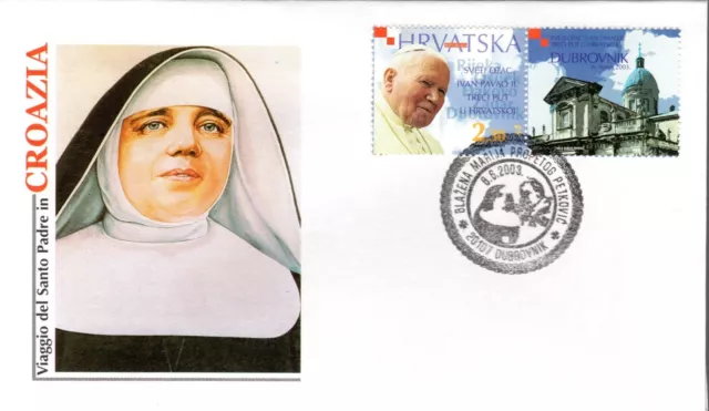 656-  Fdc Vatican Visite Pape Jean Paul Ii  En  Croatie