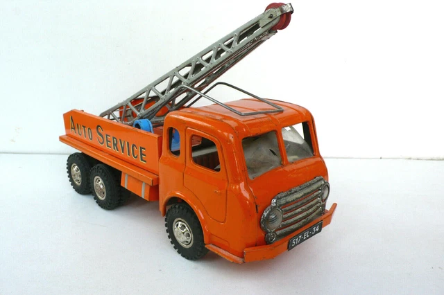 Joustra Berliet Auto-pompiers Grande échelle En Tôle, 32cm, état Correct 1963