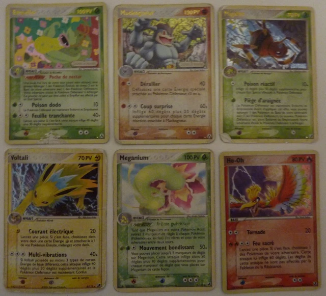 LOT DE 6 cartes Pokemon Rares