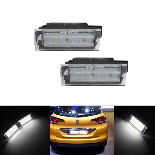 2x Eclairage Plaque d'immatriculation LED Pour Renault Clio Laguna Megane Trafic