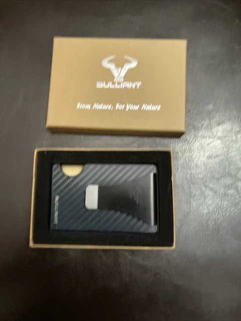 Bulliant Mens Wallet Money Clip RFID Blocking Carbon Fiber New