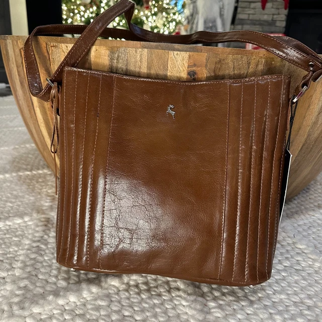 NWT Ashwood Genuine Leather Brown Crossbody Bag Adjustable Strap Handbag Purse