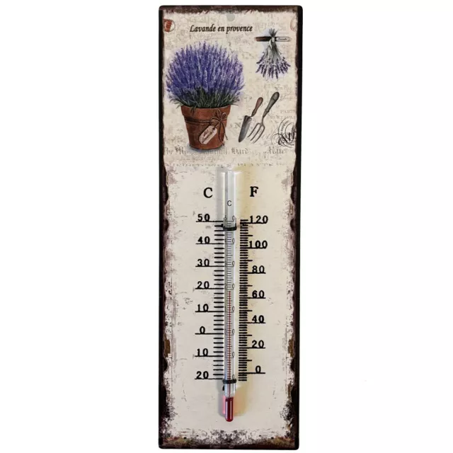 Thermomètre en métal lavande en provence 25 cm