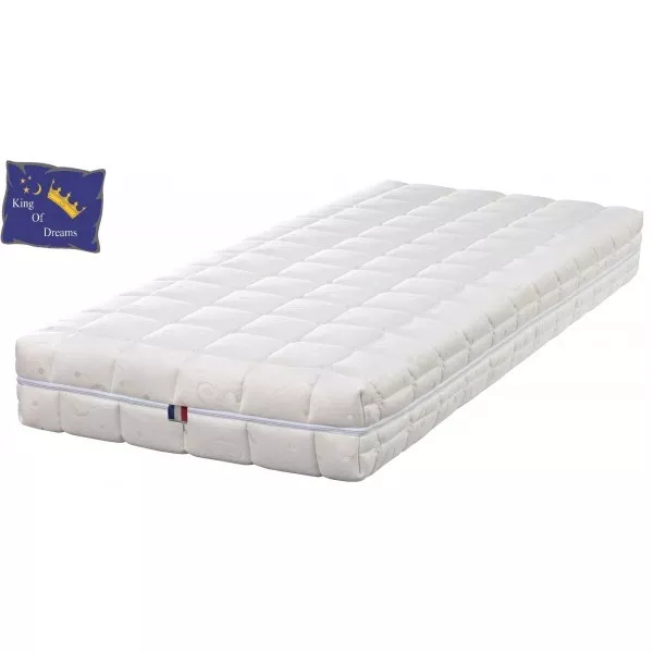 Matelas 21cm avec Latex Naturel 80 Kg/m3 Souple - Déhoussable + Oreiller Mémoire