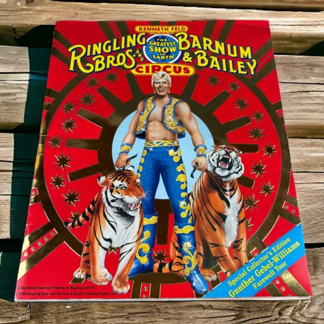 VTG 1989 Ringling Bros Barnum Bailey CircuS KENNETH FELD MAGAZINE W/ Poster