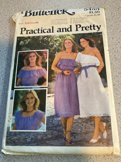 5455 Vintage Butterick SEWING Pattern Misses Loose Fitting Dress medium