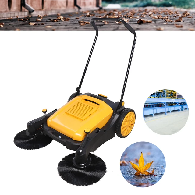 41"Hand Push Sweeper Walk-Behind Pavement Street Sweeping Tool Cleaner Floor HOT