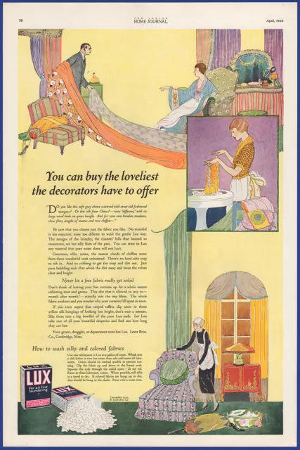 Vintage 1920 LUX Soap Laundry Detergent Silks Colored Fabric Ephemera Print Ad