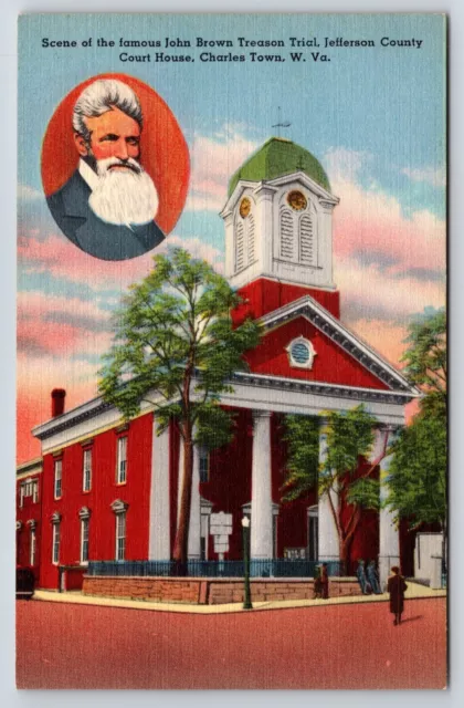 Postcard Charles Town, West Virginia Jefferson County courthouse Exterior View