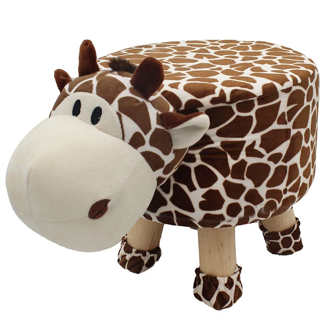 Giraffa poufe animale poufe legno poggiapiedi bambini sedia bambino cuscino sedile imbottito