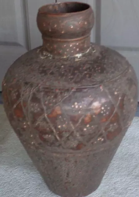 Beautiful Pressed Tin Large Decorative Vase – GDC – India – GREAT FOR DISPLAY
