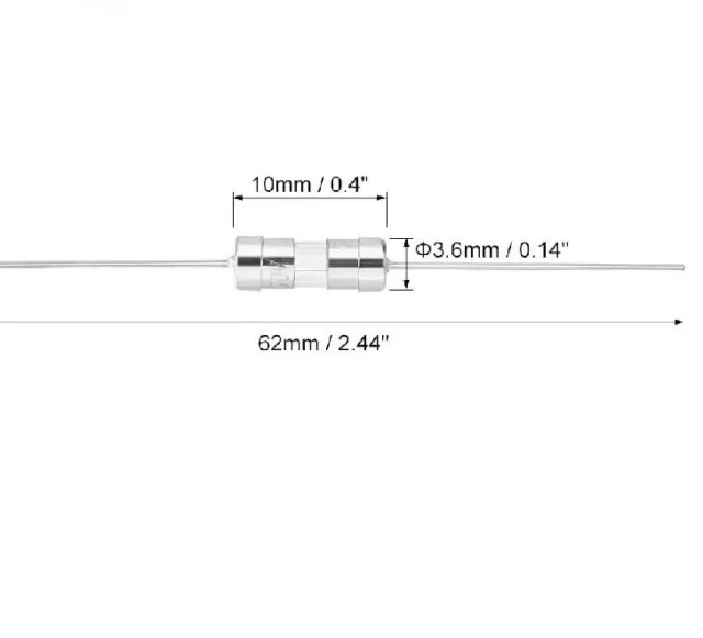 T 3.15A 2pcs Fusibles 3.15A 3.6x10mm  en verre Temporisé - 3.15A - 250v a souder