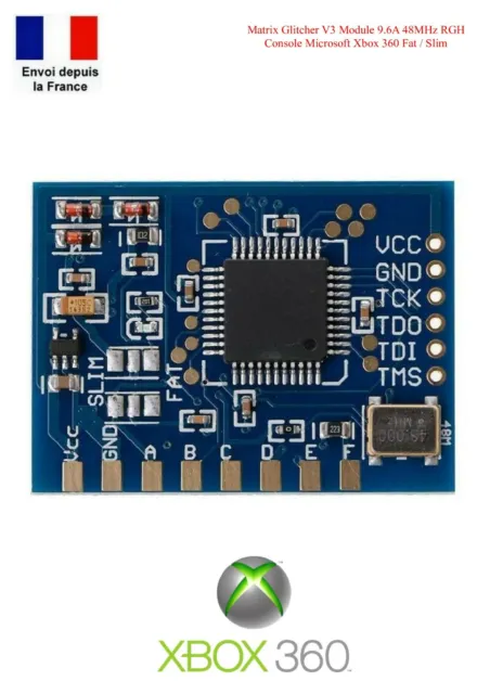 MATRIX GLITCHER V3 Module Puce Crystal Oscillateur 48MHz RGH Xbox 360 Fat / Slim