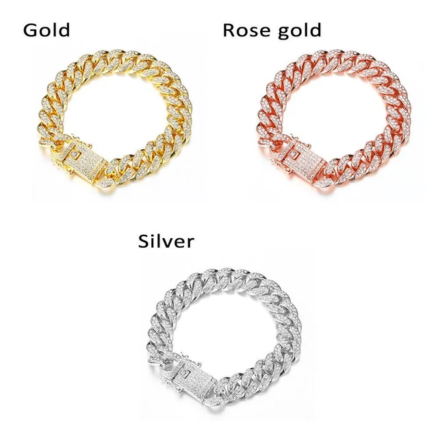Luxury Shiny Diamond Rhinstone (Intaid) Hip Hop Catena di collegamento bracciale