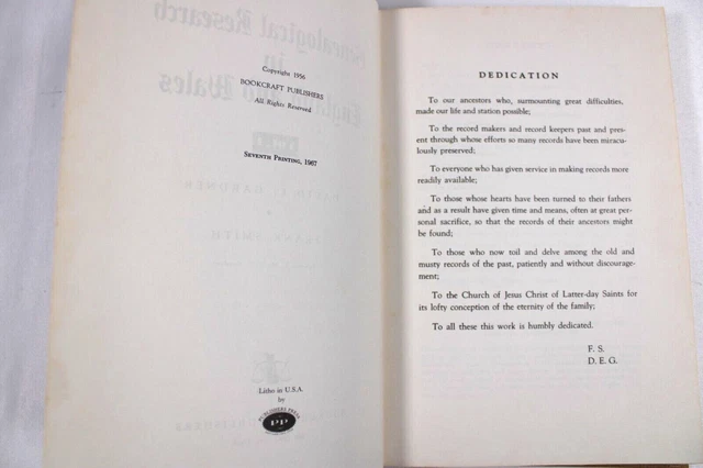 Généalogie Recherche En Angleterre & Galles Vol 1 1967 Histoire Famille Arbres 2