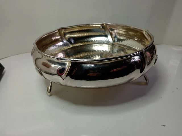 centrotavola  Silver Plated punzonato  Cognolato battuto a mano svuotatasche