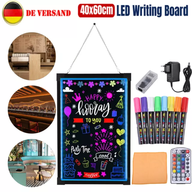 Licht-Tafel LED Schreibtafel Werbetafel Writing Board Reklame-Tafel mit 8 Stifte