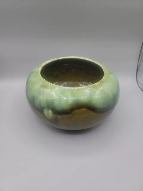 Frank Moreno Pottery Art Green Drip Glaze Console Bowl/Planter Vintage