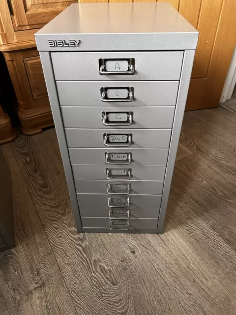 BISLEY GREY 10 Drawer Filing Cabinet, Good Used Condition - see pictures