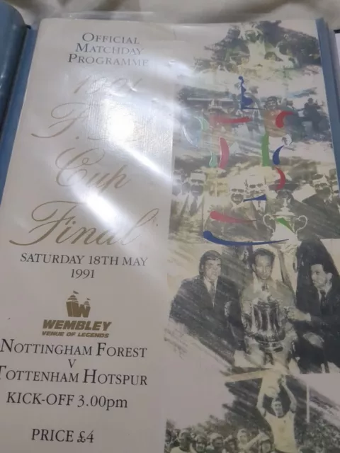 FA CUP FINAL PROGRAMME 1991 Tottenham v Nottingham Forest - includes the poster