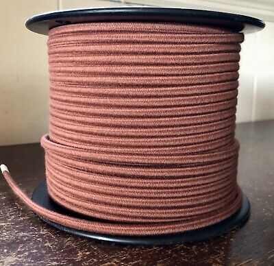 Brown Cotton 2-Wire Cloth Covered Cord, 18ga. Vintage Style Lamps Antique Lights