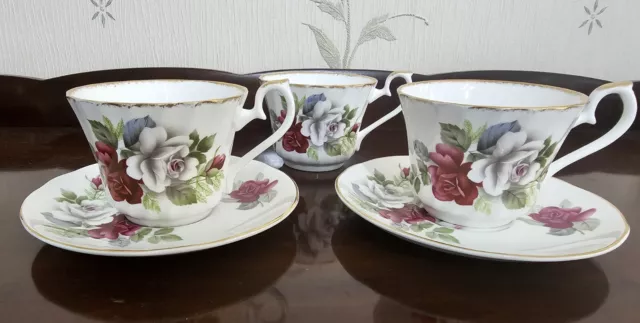 royal sutherland fine bone china Tea Cup And Saucer (Pair and a Spare)