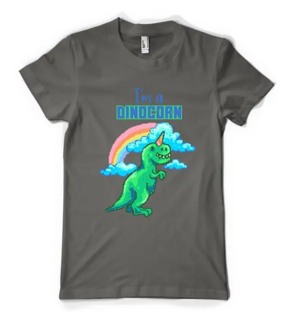 I'm A Dinocorn Dinosaur Unicorn Rainbow Mashup Personalised Unisex Adult T Shirt