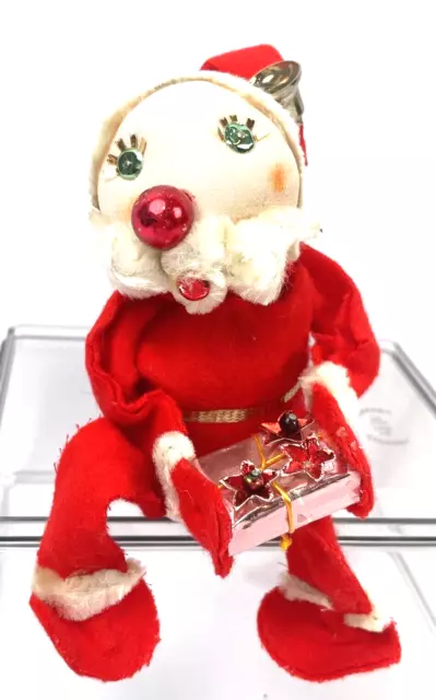Vintage Santa Knee Hugger Elf Pixie Ornament Vintage Christmas 7” Japan