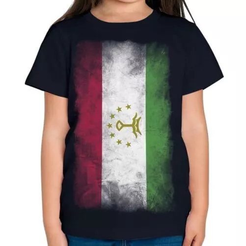 Tagikistan Sbiadito Bandiera Bambini T-Shirt Tajikistani Maglia Regalo