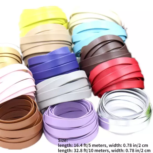 Retro DIY 5M Leatherette Faux Leather Edging Bias Tape Cord Trim Sewing Craft