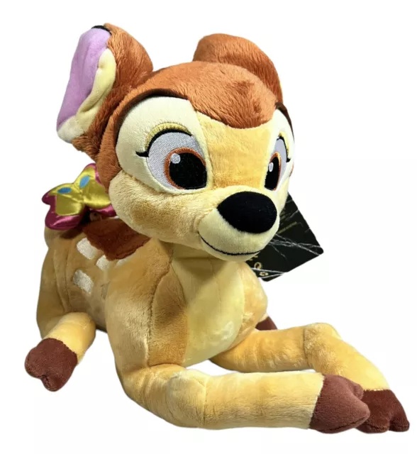 Disney Store Bambi Baby Deer Laying Down W/ Butterfly Plush Stuffed Animal