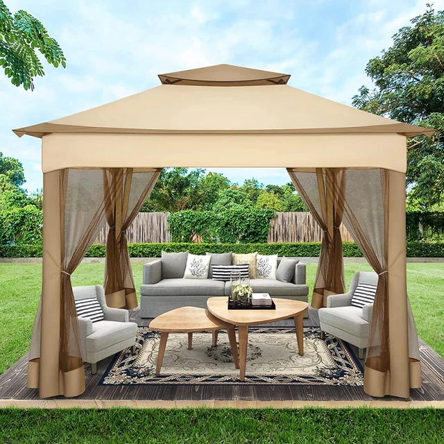 Gazebo Pieghevole 3x3m Con Zanzariera - Impermeabile, UV Protection, Ideale Per Giardino, Piscina, Feste - Foto 5