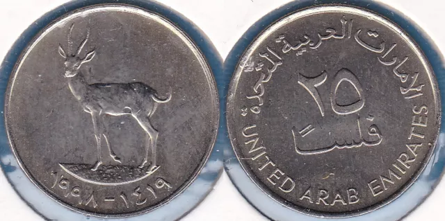 United Arab Emirates UAE 1998 1419 25 FILS Gazelle KM-4 CU-NI aUNC #95