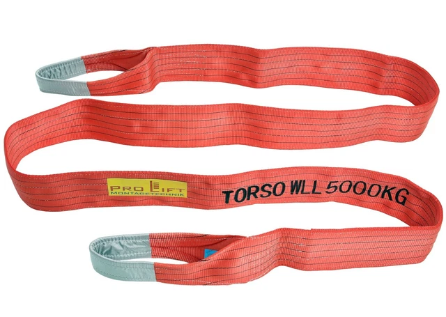 Nastro di sollevamento cinghia di sollevamento 2 passanti lunghezza 5 m 2 strati cucito WS55J 02382 12345