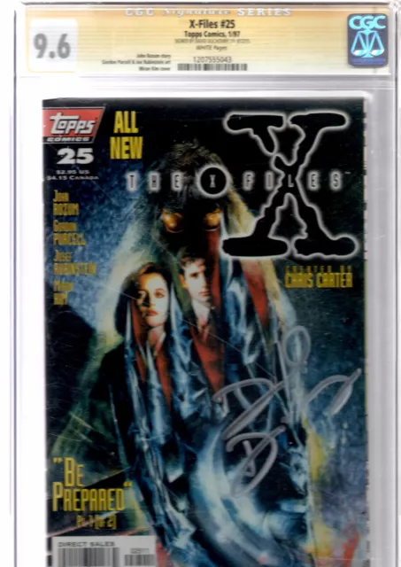 x- files topps.signed by david duchovny 25 cgc.9.6