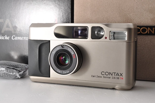 [Near MINT in BOX] Contax T2 Titan Silver 35mm Film Camera from JAPAN